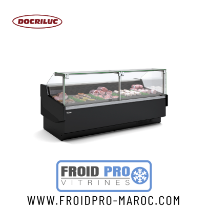 Vitrine Boucherie Rouge Vitre Droite Ouverture Frontale 2M50 Ve-12-25-Rr-Tf